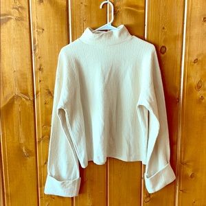 NWT!! Zara Cream turtleneck sweater w/bell sleeve